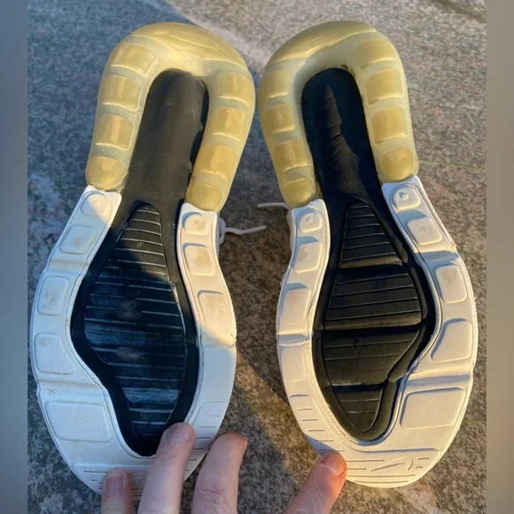 Nike Air Max 270 White and Black Athletic Shoes - Picture 6 of 6